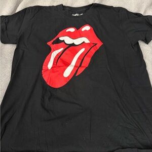 Rolling Stone Black T-Shirt with Red Lips Graphic XL